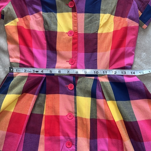 Emily and Fin Pink/Multicolored Button Down Dress Size US XS UK 8 EU 36 - Picture 10 of 13